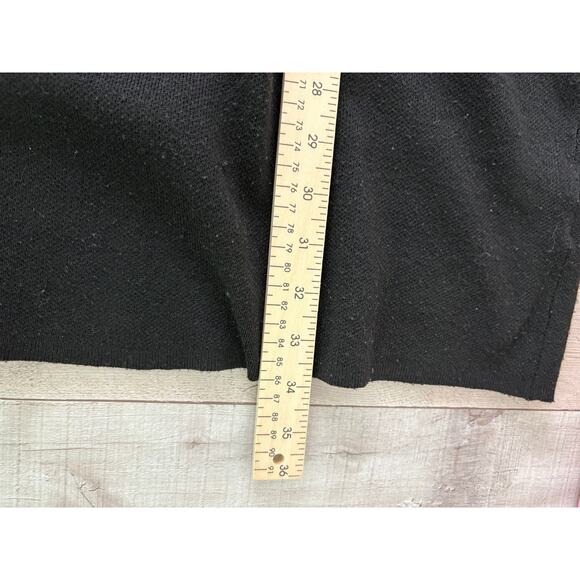 Sweater Dress Black Sz Small Knee Length Stretchy Gothic Bell Sleeve Minimalist - Picture 6 of 9